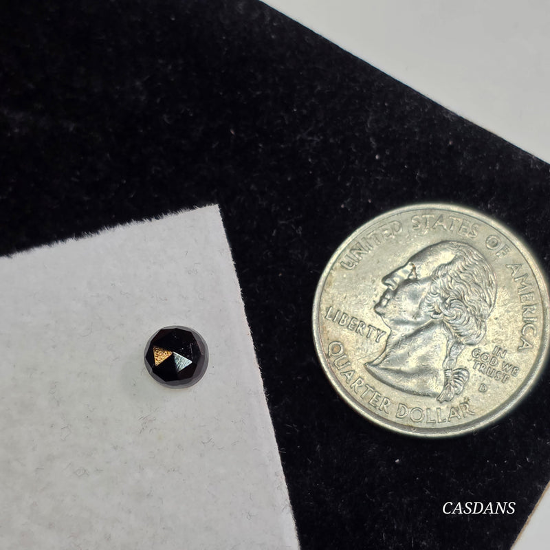Black Onyx  6mm Round Rosecut Cabochon