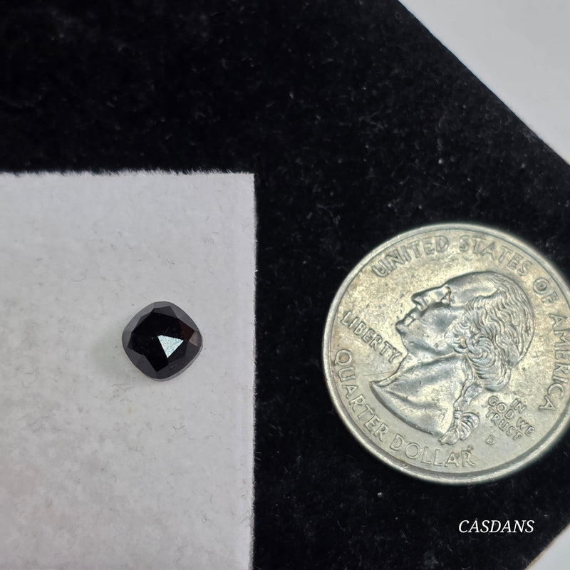 Black Onyx  6mm Cushion Rosecut Cabochon