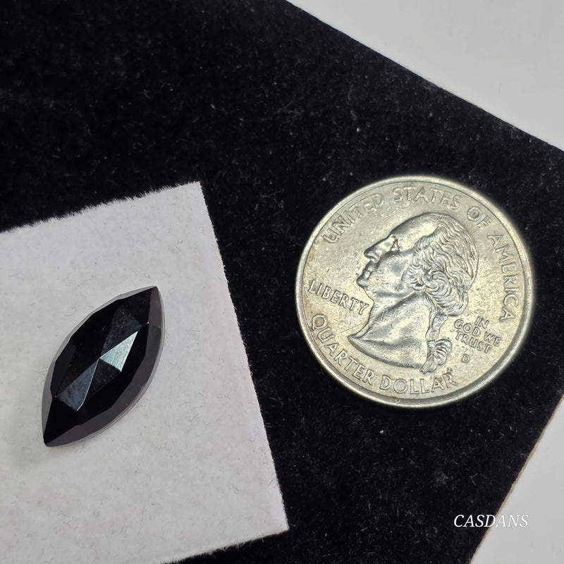 Black Onyx  9x18mm Marquis Rosecut Cabochon