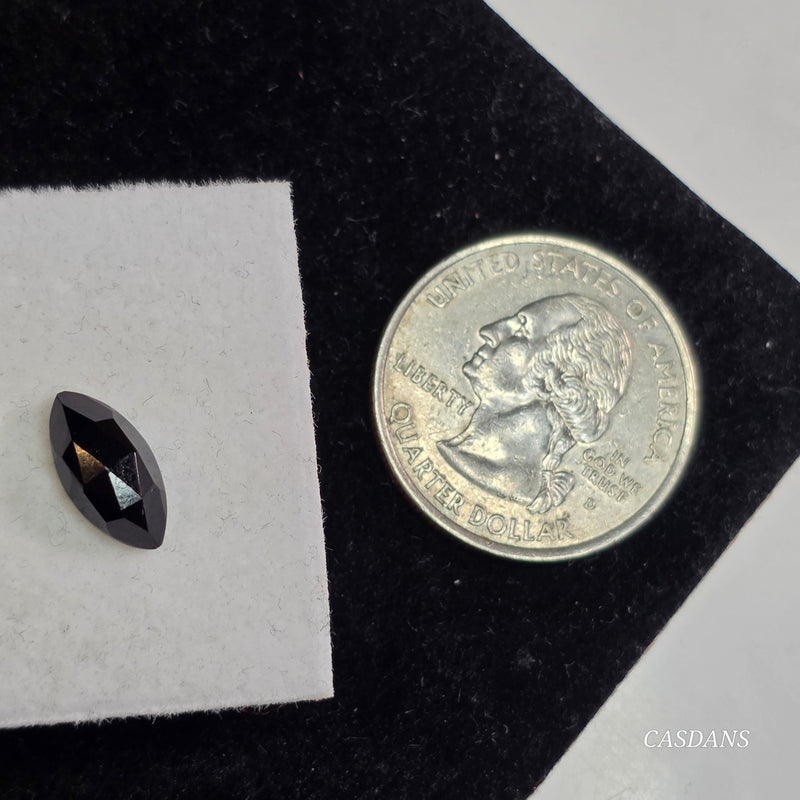 Black Onyx  6x12mm Marquis Rosecut Cabochon