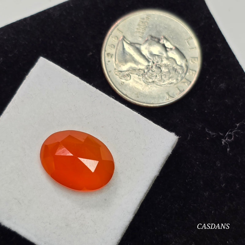 Orange Onyx 12x16mm Oval Rosecut Cabochon