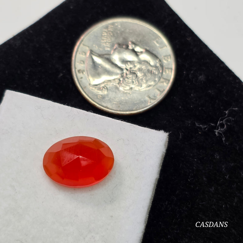 Orange Onyx 10x14mm Oval Rosecut Cabochon
