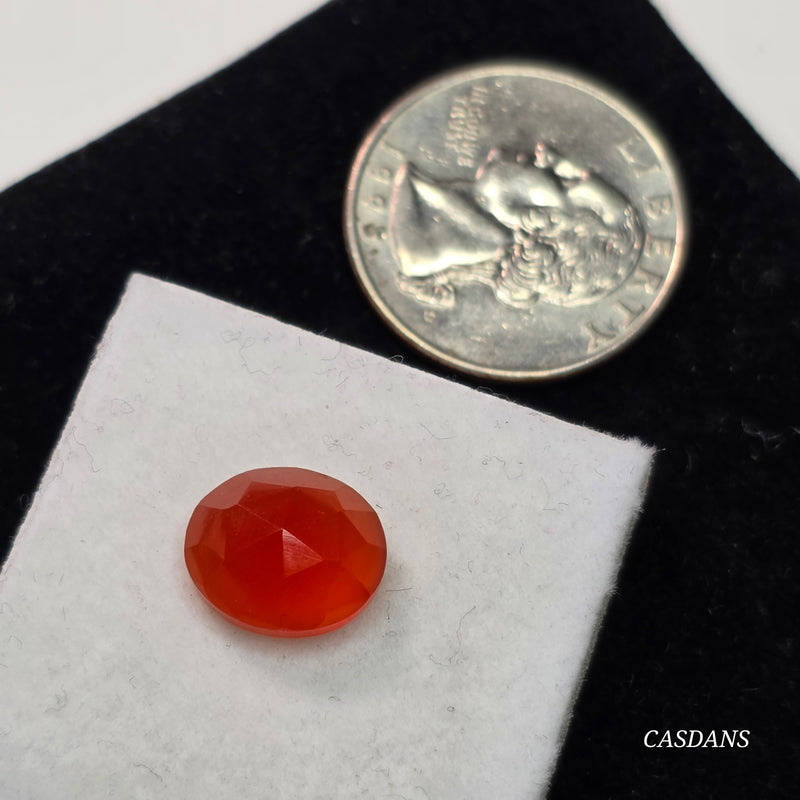 Orange Onyx 10x12mm Oval Rosecut Cabochon