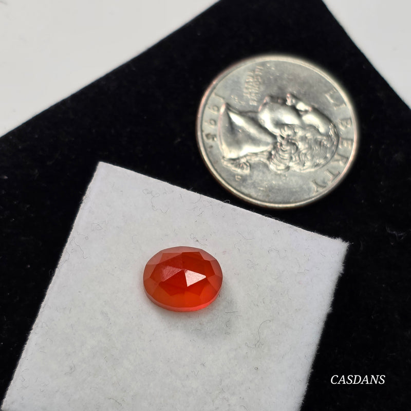 Orange Onyx 8x10mm Oval Rosecut Cabochon