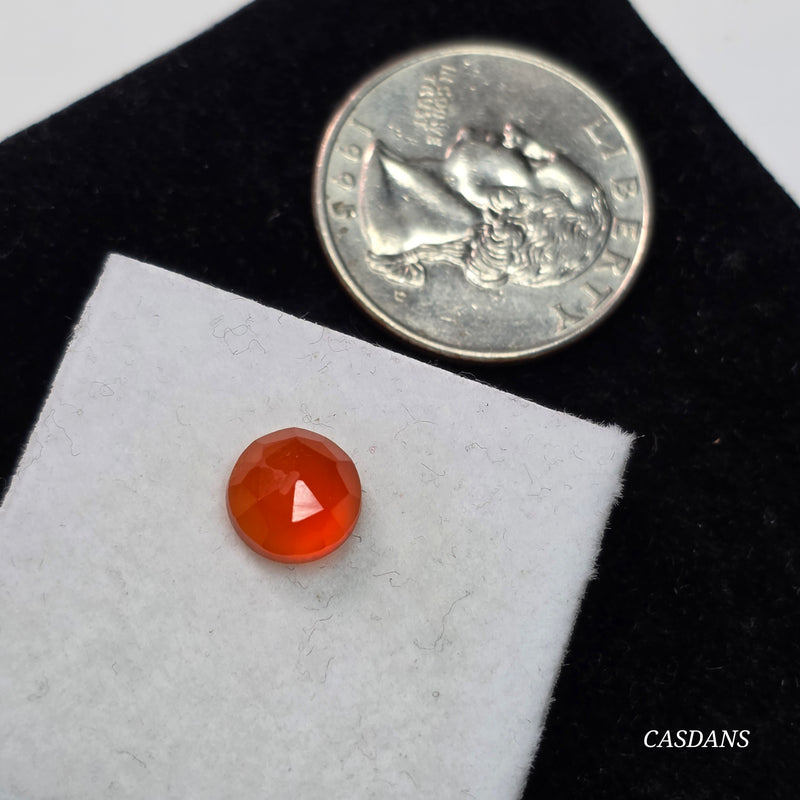 Orange Onyx 8mm Round Rosecut Cabochon