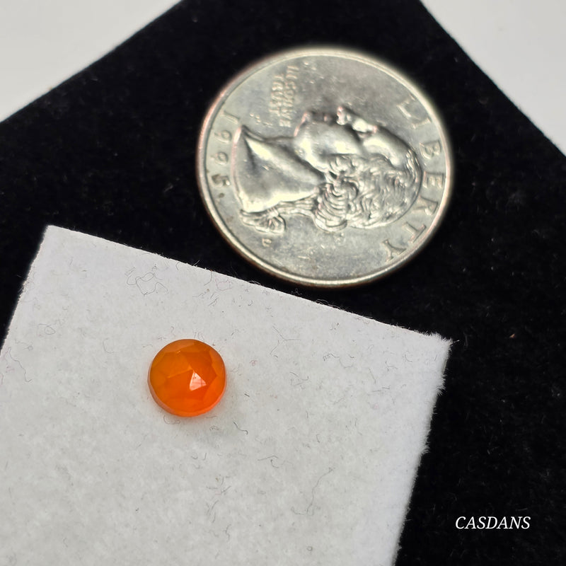 Orange Onyx 6mm Round Rosecut Cabochon