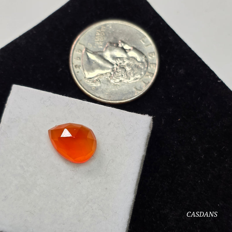 Orange Onyx 9x12mm Pear Rosecut Cabochon