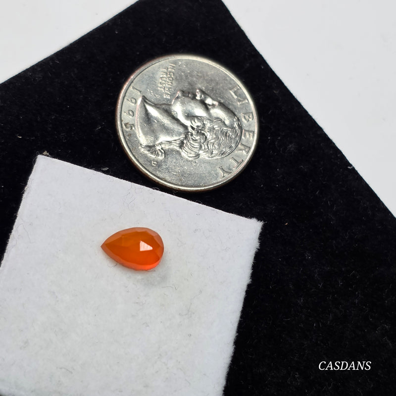Orange Onyx 6x9mm Pear Rosecut Cabochon