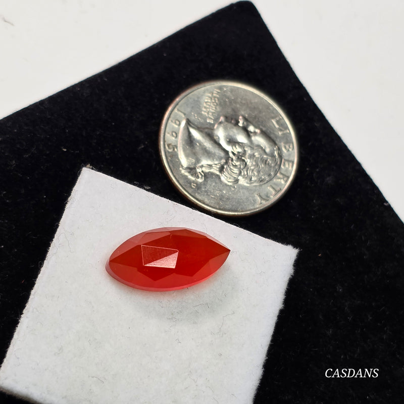 Orange Onyx 9x18mm Marquis Rosecut Cabochon