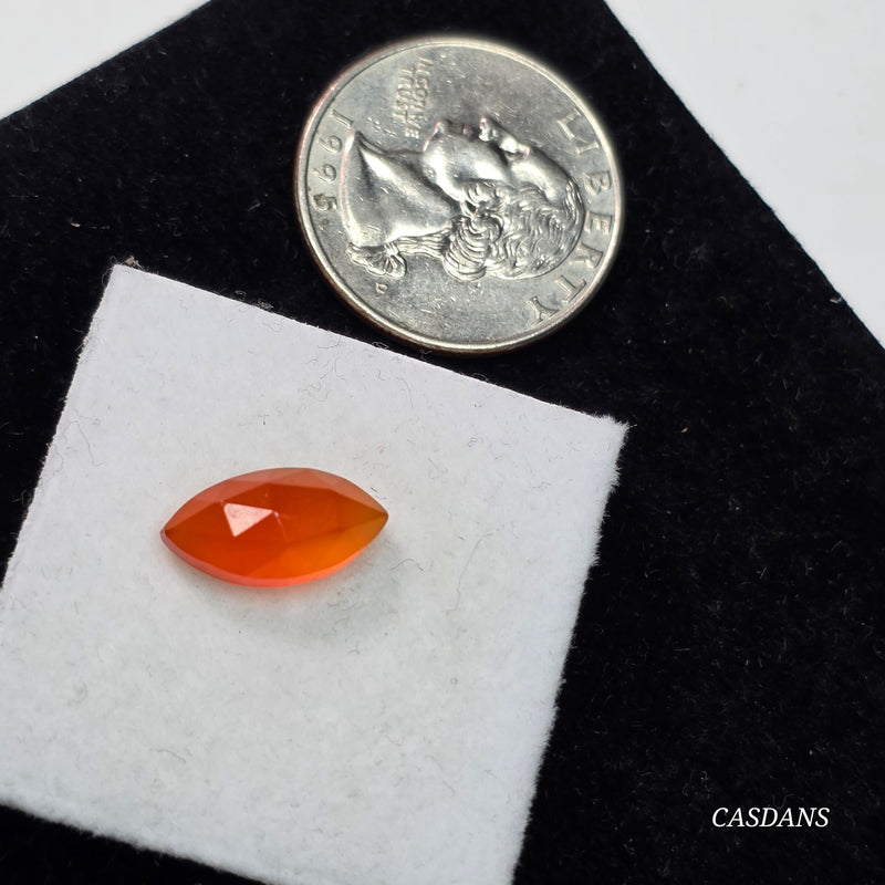Orange Onyx 7x14mm Marquis Rosecut Cabochon