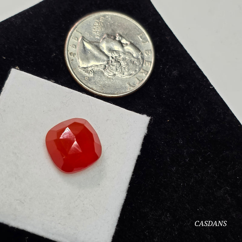 Orange Onyx 12mm Cushion Rosecut Cabochon