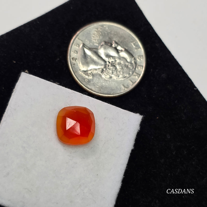 Orange Onyx 10mm Cushion Rosecut Cabochon
