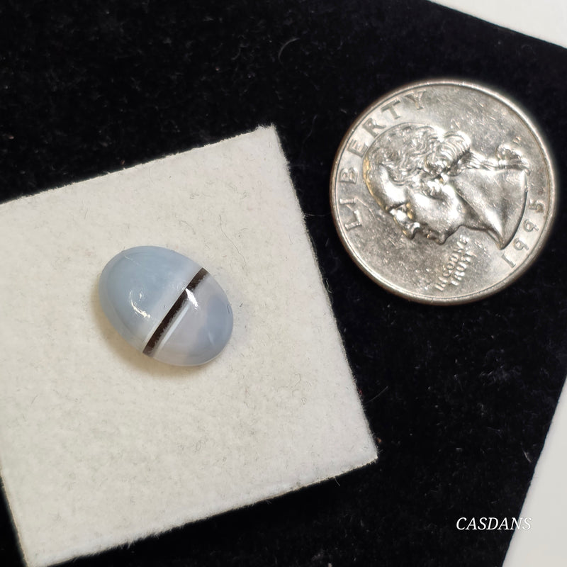 Blue Opal 10x14mm Oval Cabochon (With Stripes)