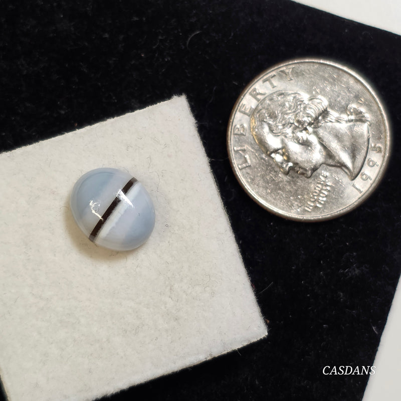 Blue Opal 10x12mm Oval Cabochon (With Stripes)