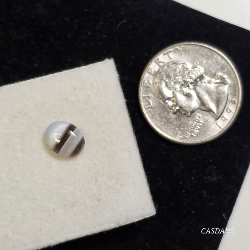 Blue Opal 7x9mm Oval Cabochon (With Stripes)