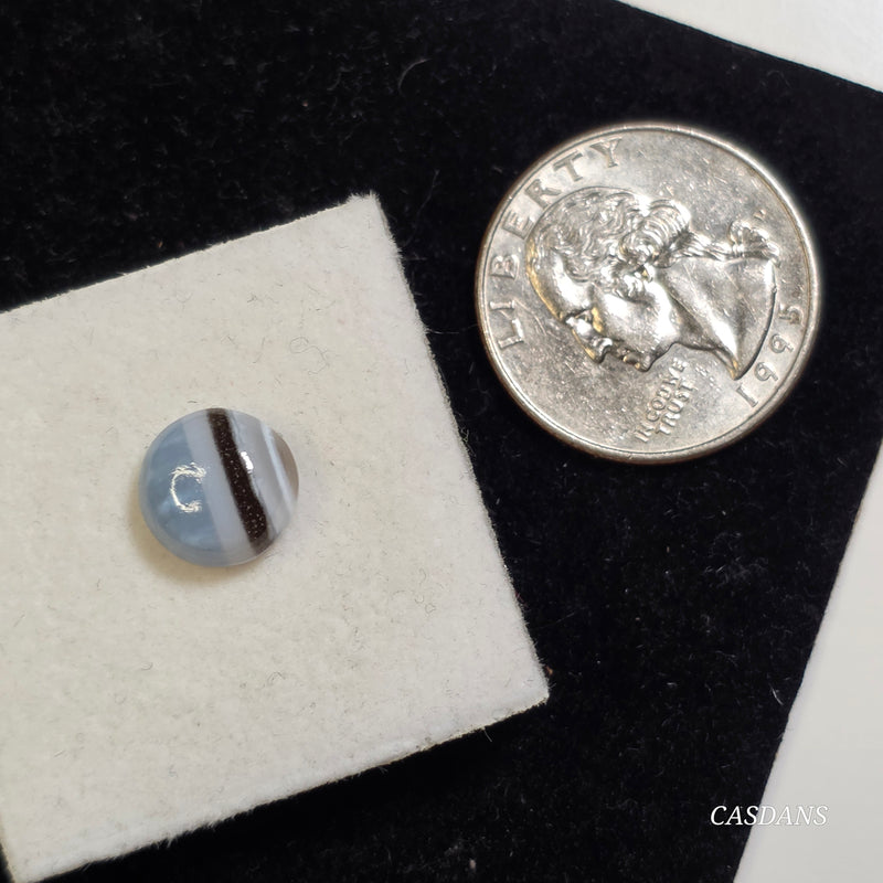 Blue Opal 10mm Round Cabochon (With Stripes)