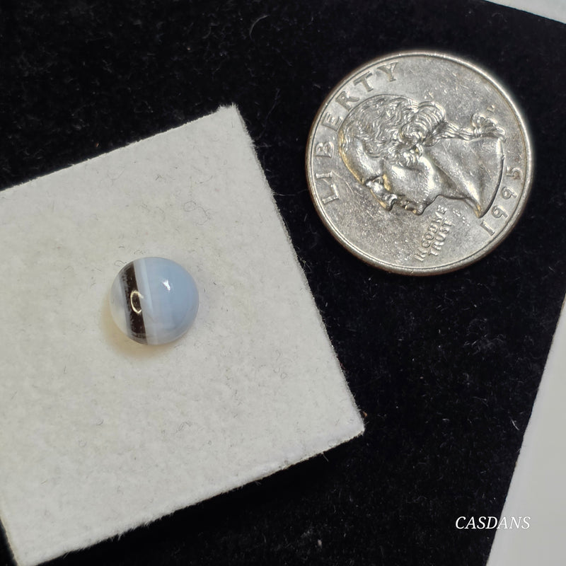 Blue Opal 8mm Round Cabochon (With Stripes)