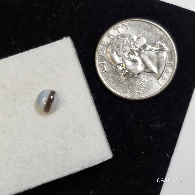 Blue Opal 6mm Round Cabochon (With Stripes)