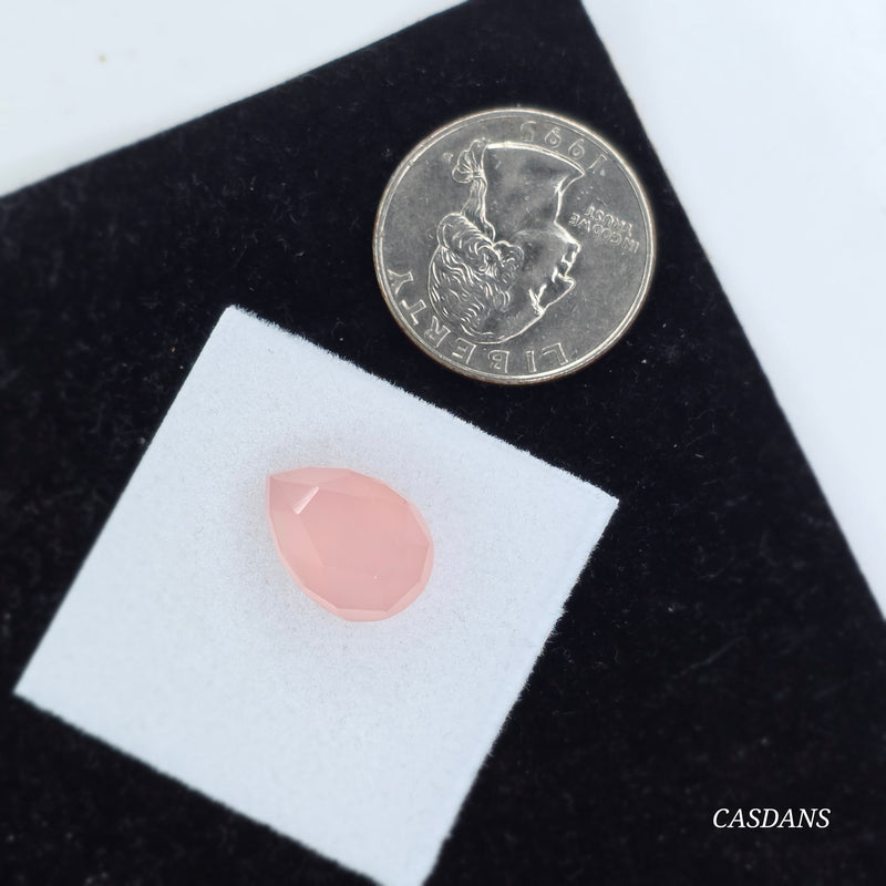 Pink Onyx 11x15mm Pear Rosecut Cabochon