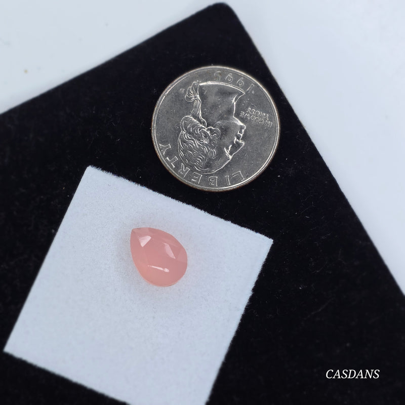 Pink Onyx 9x12mm Pear Rosecut Cabochon