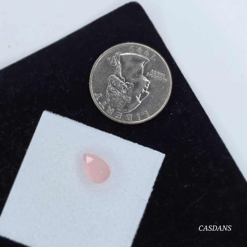 Pink Onyx 6x9mm Pear Rosecut Cabochon