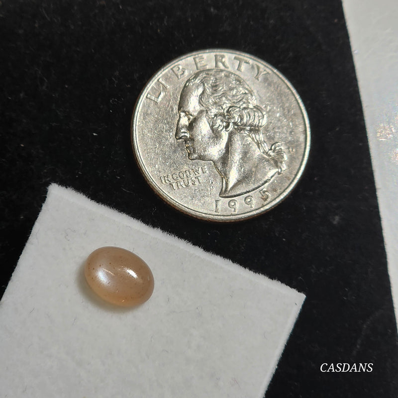 Peach Moonstone 7x9mm Oval Cabochon