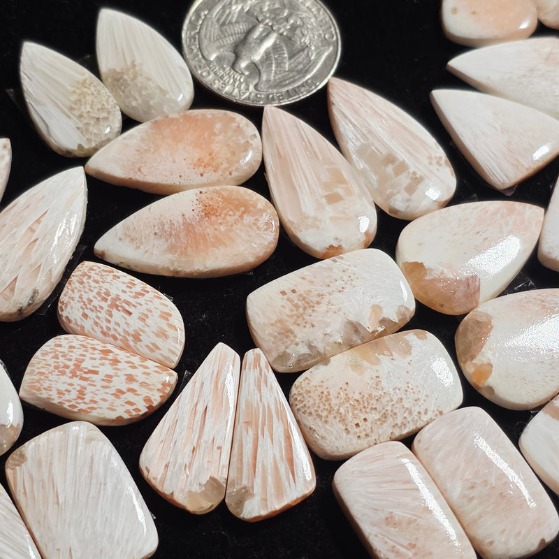 Scolecite Cabochon Pair - Irregular (Random Pick)