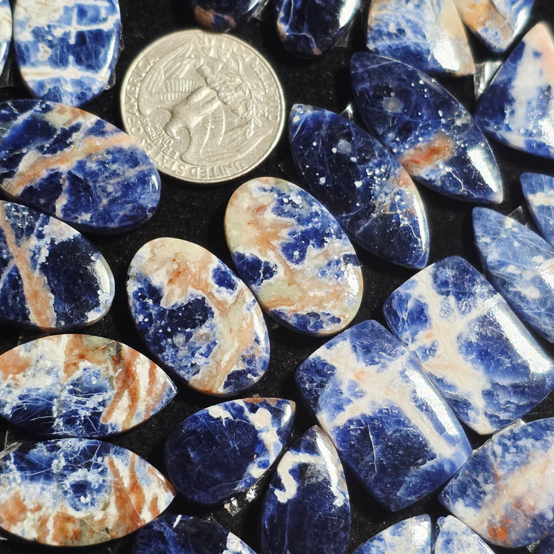 Sodalite Cabochon Pair - Irregular (Random Pick)