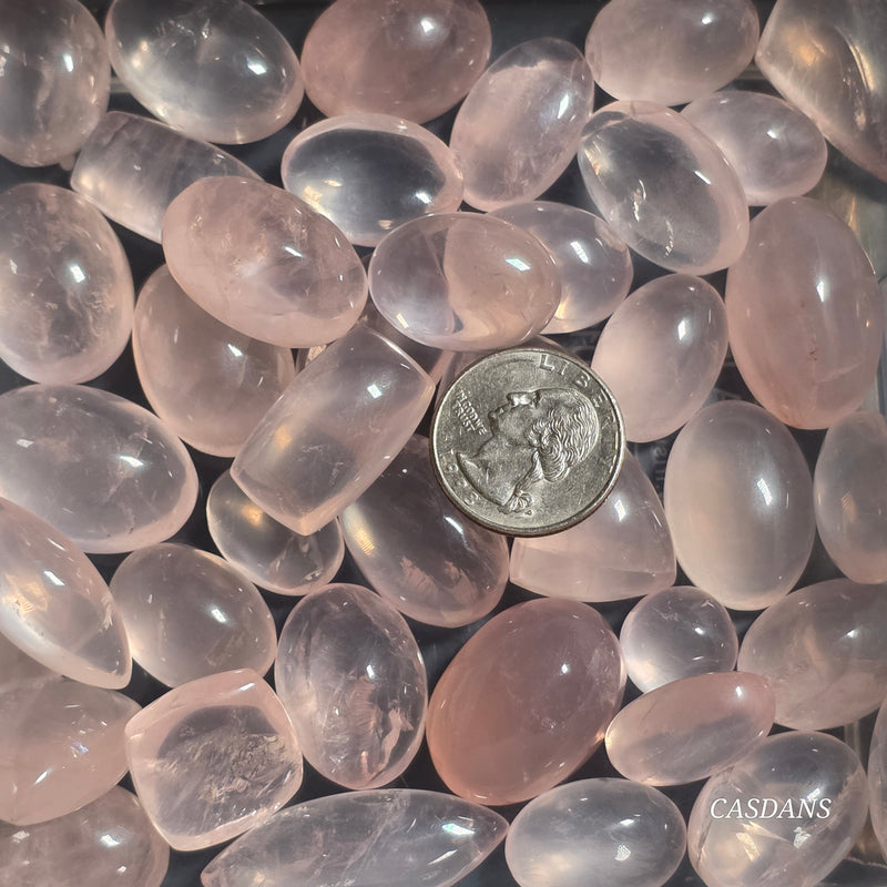 *** IMPERFECT *** 35 Piece Lot Rose Quartz Cabochons