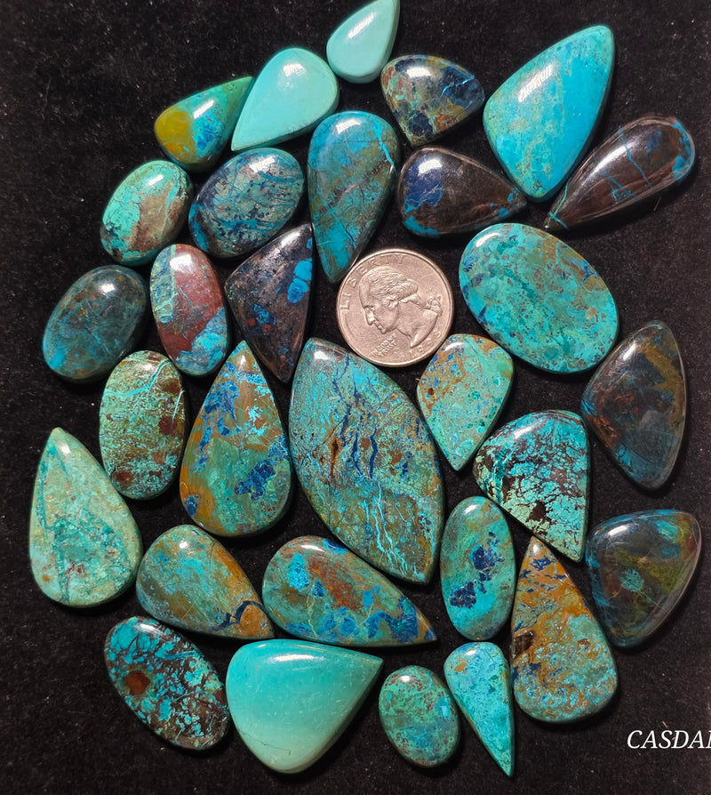***IMPERFECT *** 30 Piece Lot Shattukite Cabochons