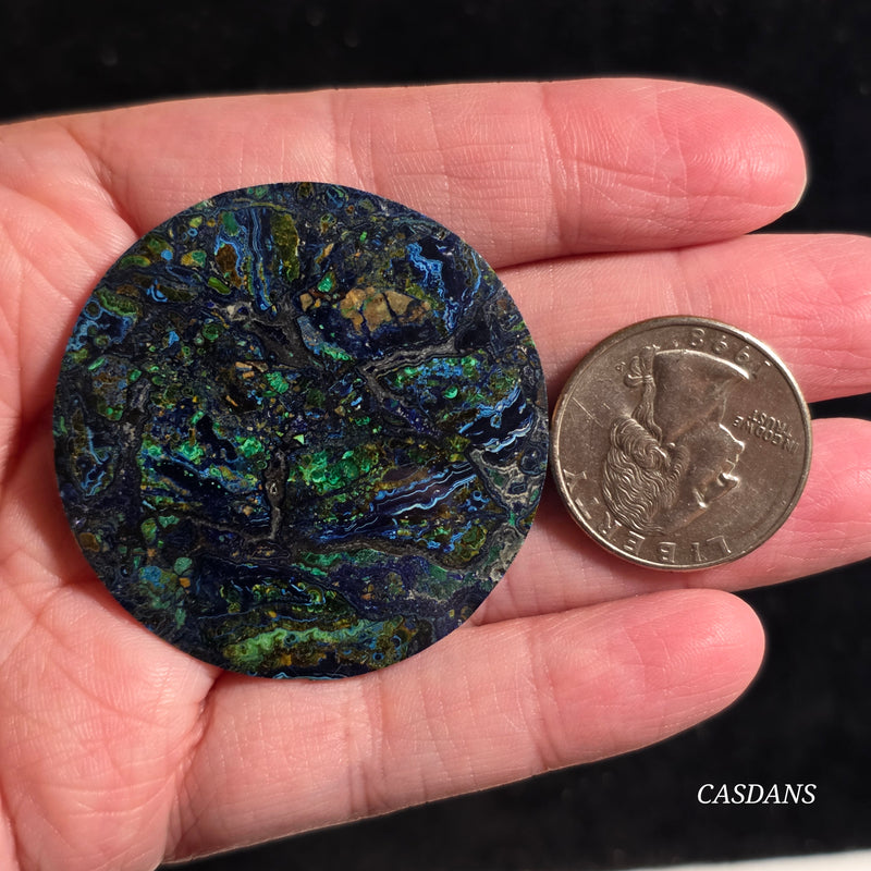 Imperfect Azurite, Malachite in Matrix Cabochon
