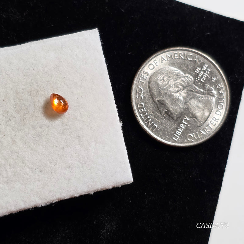 Madras Sunstone 3x5mm Pear Cabochon - Calibrated (1 piece)