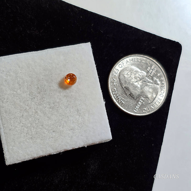Madras Sunstone 4mm Round Cabochon  - Calibrated (1 piece)
