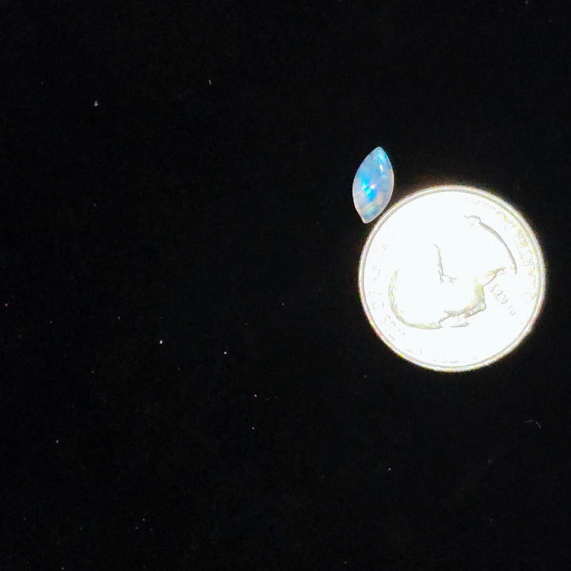 Rainbow Moonstone 5x10mm Marquis Cabochon - Calibrated