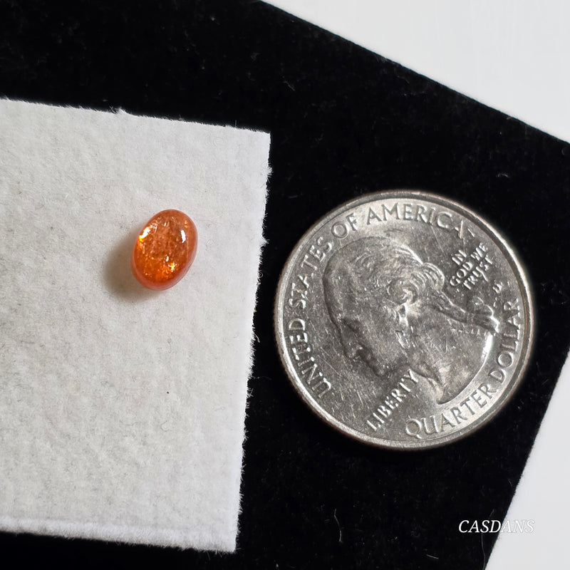 Madras Sunstone 5x7mm Oval Cabochon - Calibrated (1 piece)