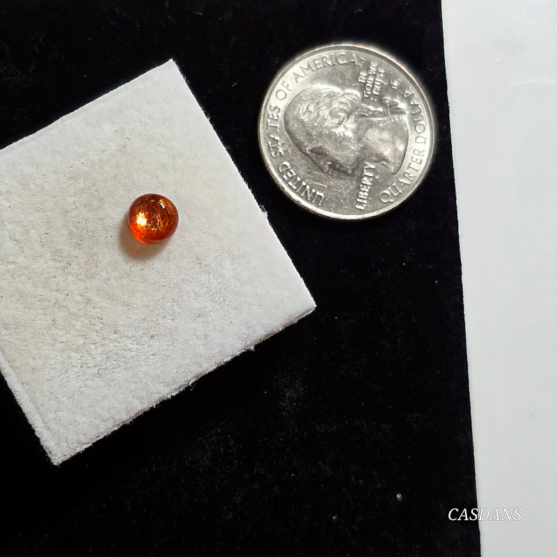 Madras Sunstone 6mm Round Cabochon  - Calibrated (1 piece)