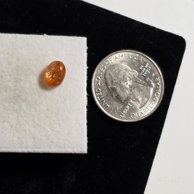 Madras Sunstone 6x8mm Oval Cabochon - Calibrated (1 piece)