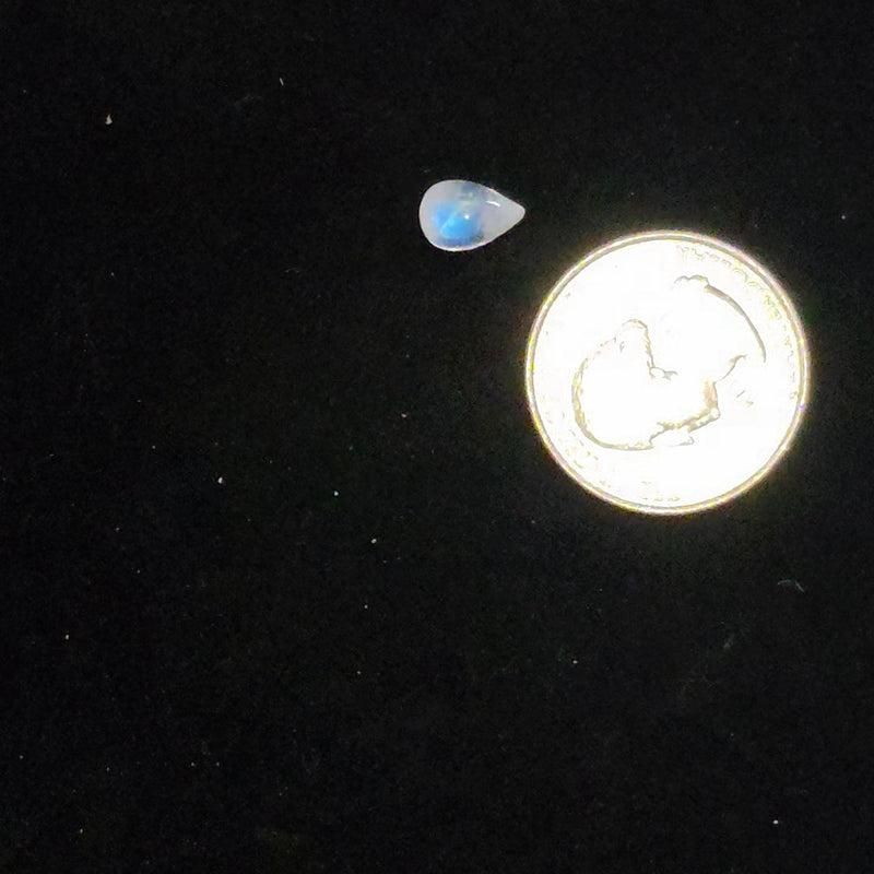 Rainbow Moonstone 6x9mm Pear Cabochon - Calibrated