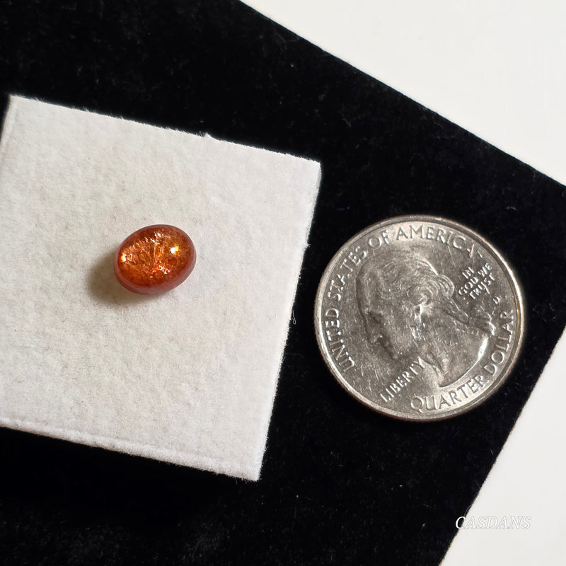 Madras Sunstone 7x9mm Oval Cabochon - Calibrated (1 piece)