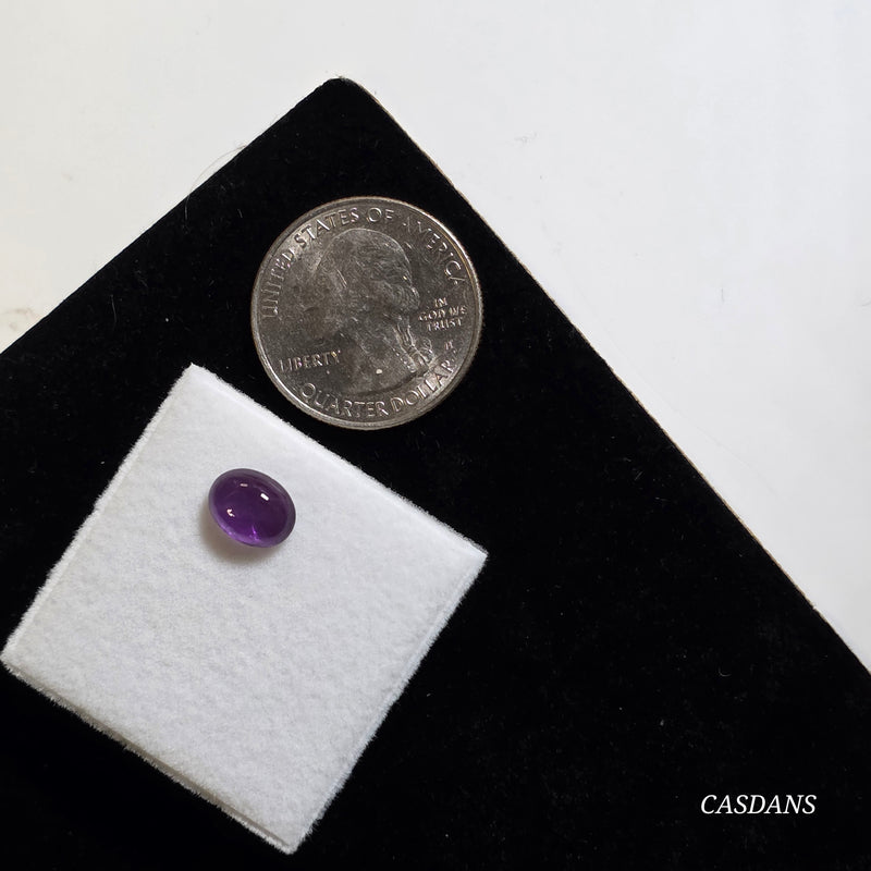 Amethyst 7x9mm Oval Cabochon - Calibrated