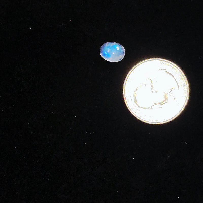 Rainbow Moonstone 7x9mm Oval Cabochon - Calibrated
