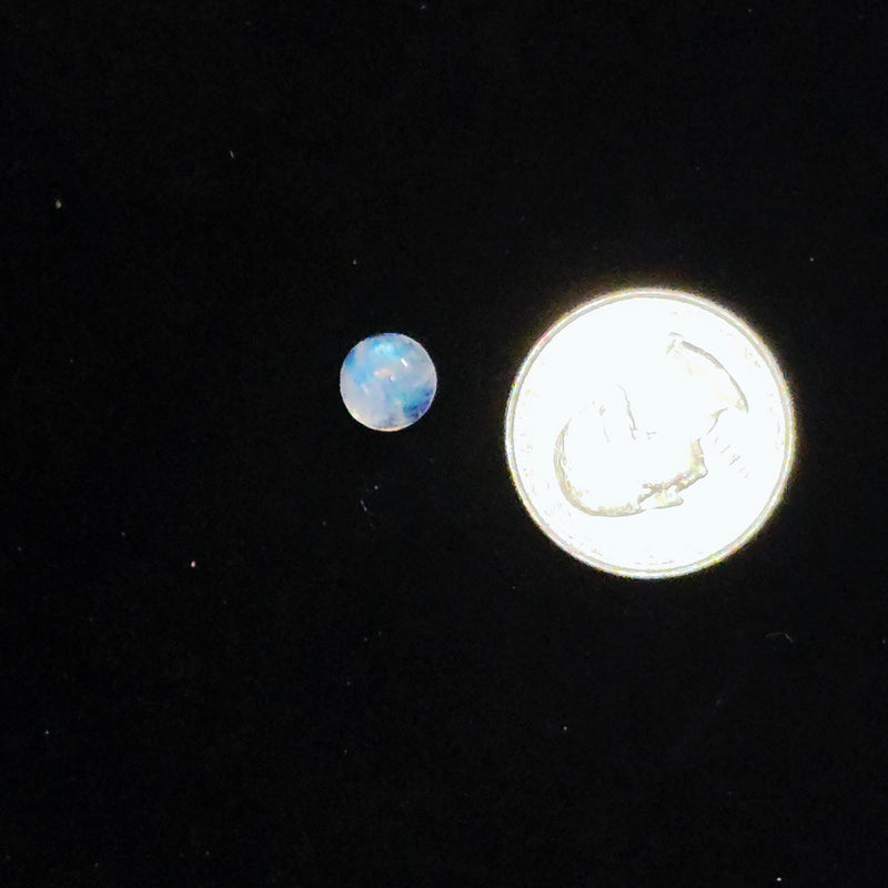 Rainbow Moonstone 8mm Round Cabochon - Calibrated