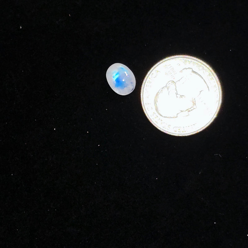 Rainbow Moonstone 8x10mm Oval Cabochon - Calibrated
