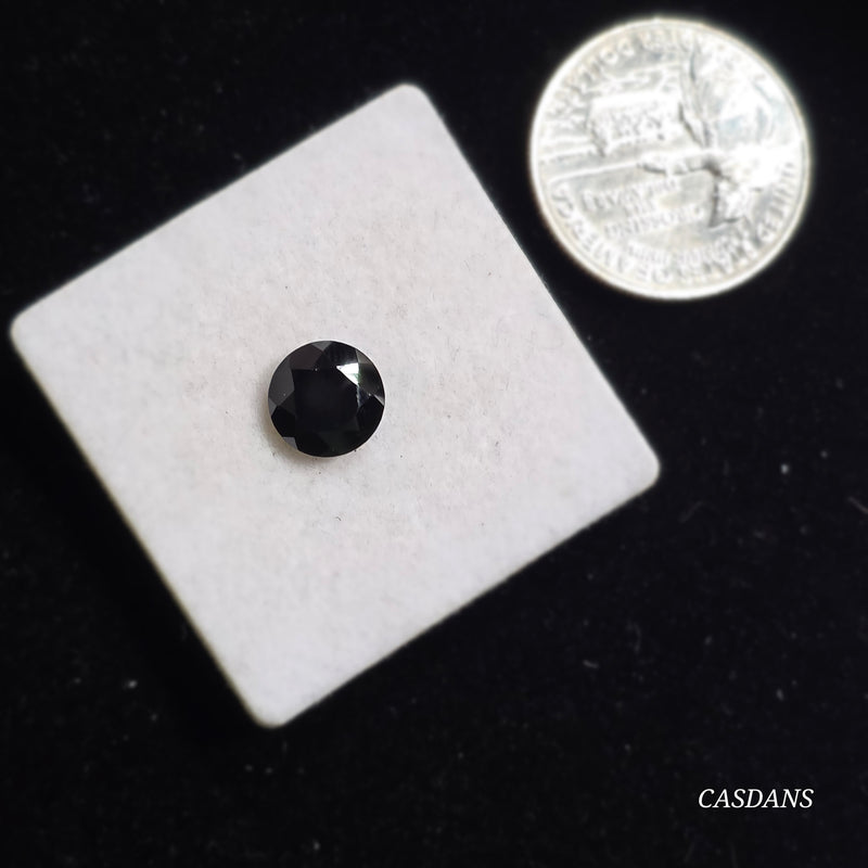Black Diopside 9mm Round Facet - Calibrated (1 piece)