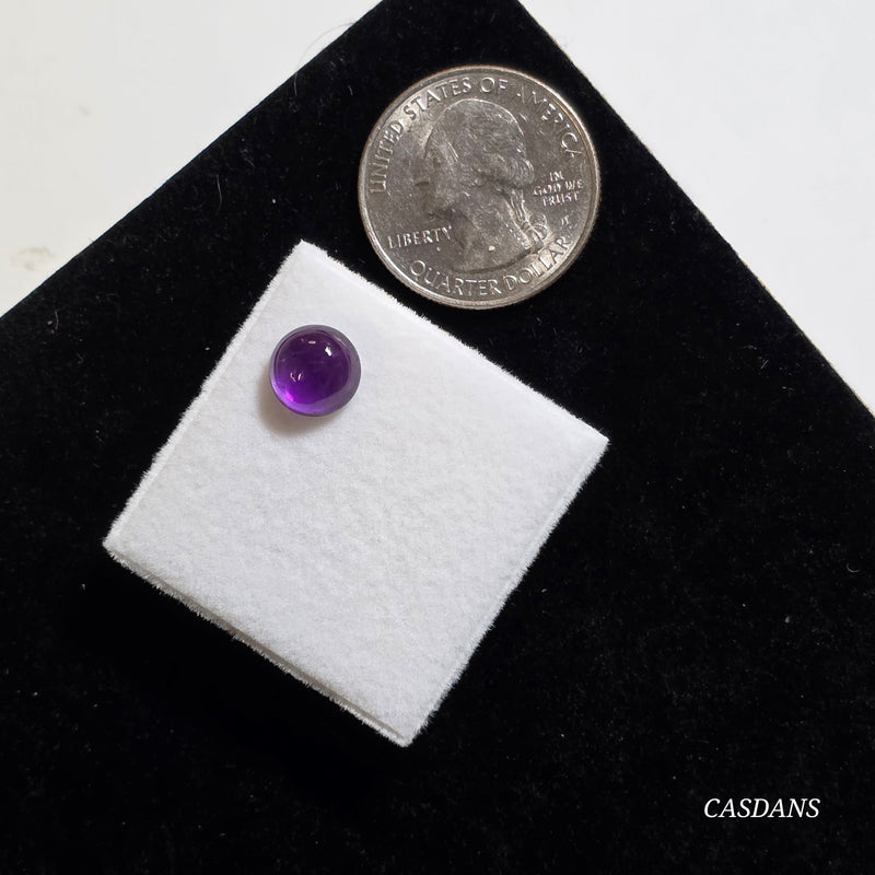 Amethyst 9mm Round Cabochon - Calibrated