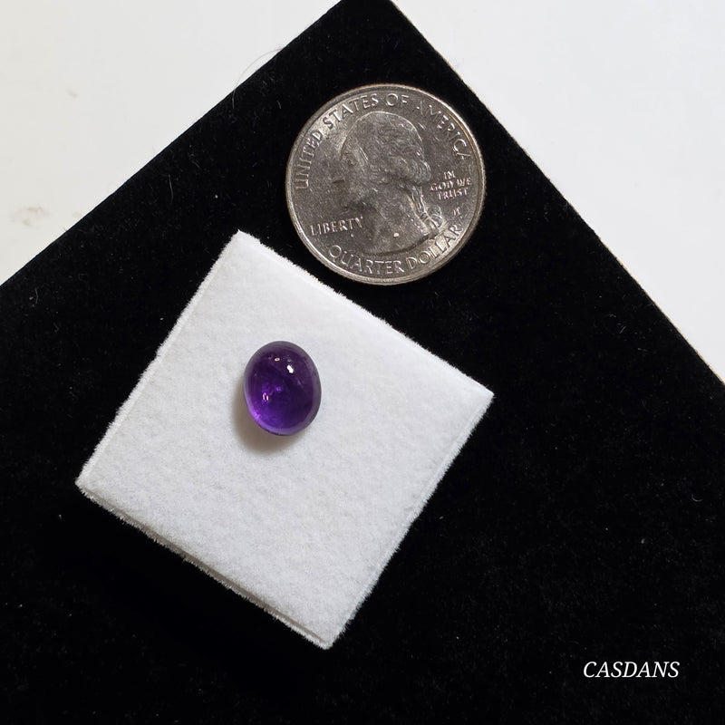 Amethyst 9x11mm Oval Cabochon - Calibrated