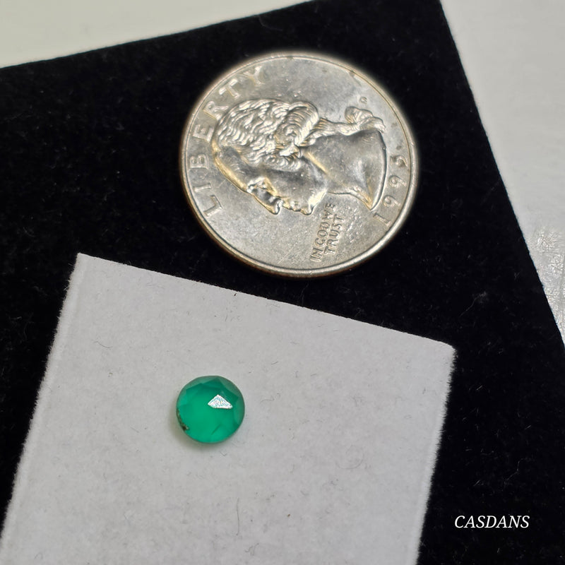 Green Onyx 6mm Round Rosecut Cabochon