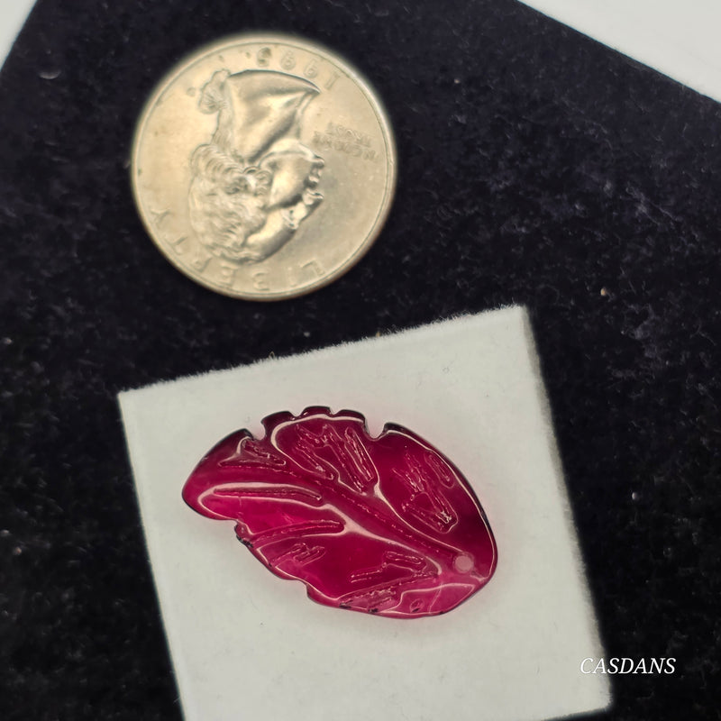 16x27mm Glass Leaf Bead - Mulberry Wine