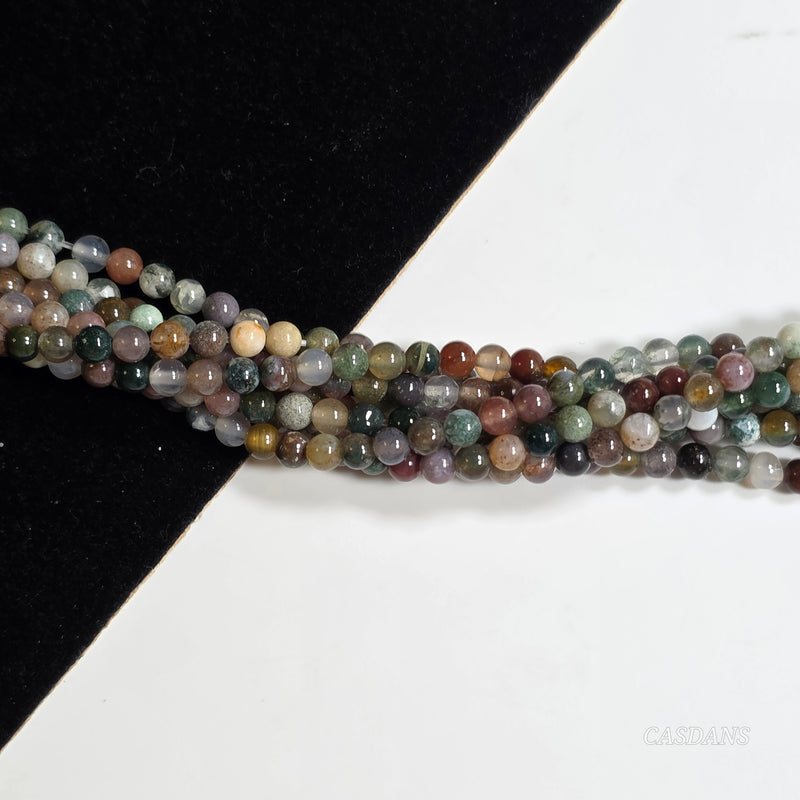 Indian Agate 3mm Smooth Round Beads