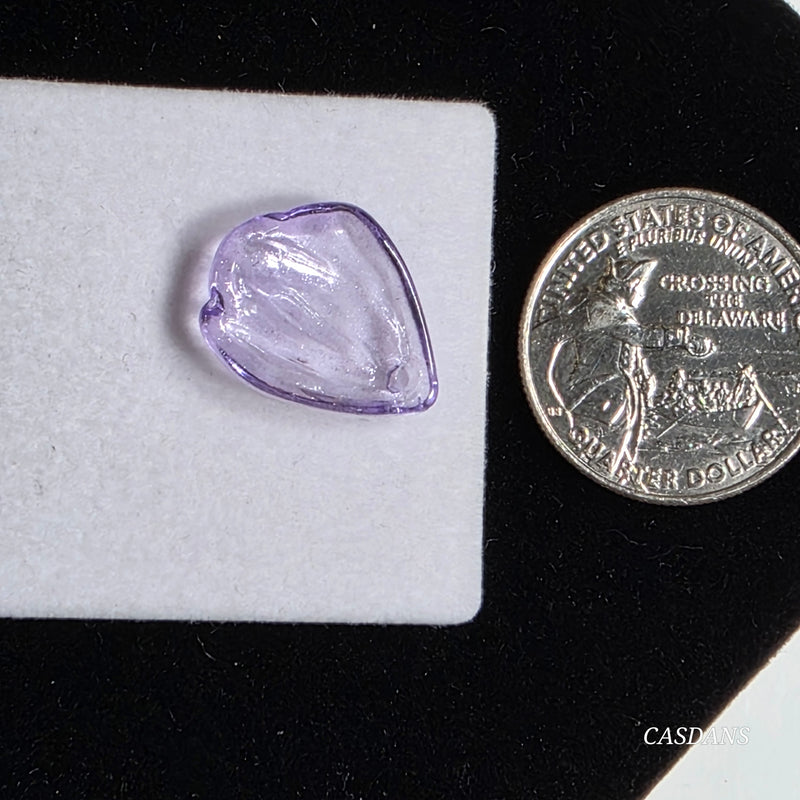 Lampwork Glass Flower Petal Bead 15x19mm - Purple